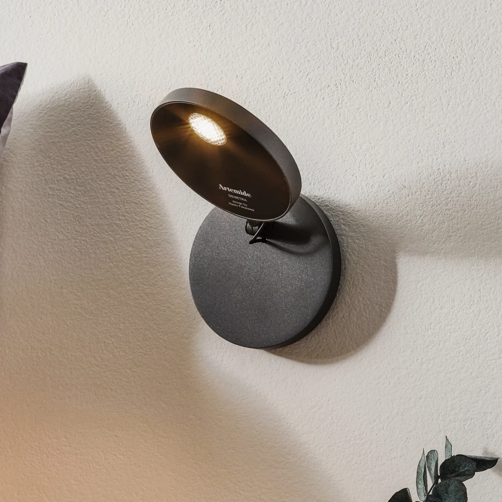 Artemide Demetra Kinkiet LED, ściemnialny, 2700K, szary