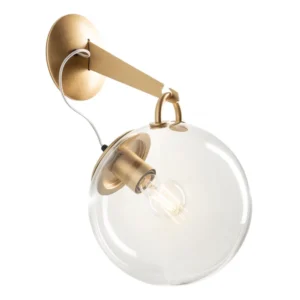 Artemide Miconos szklana lampa ścienna, mosiądz
