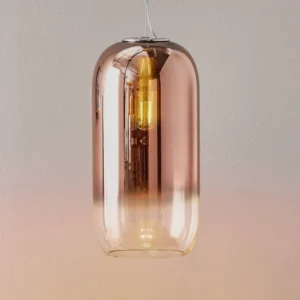 Artemide Gople szklana lampa wisząca miedź/srebrna