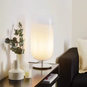 Artemide Gople lampa stołowa biała/srebrna