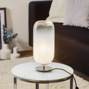Artemide Gople Mini lampa stołowa biała/srebrna