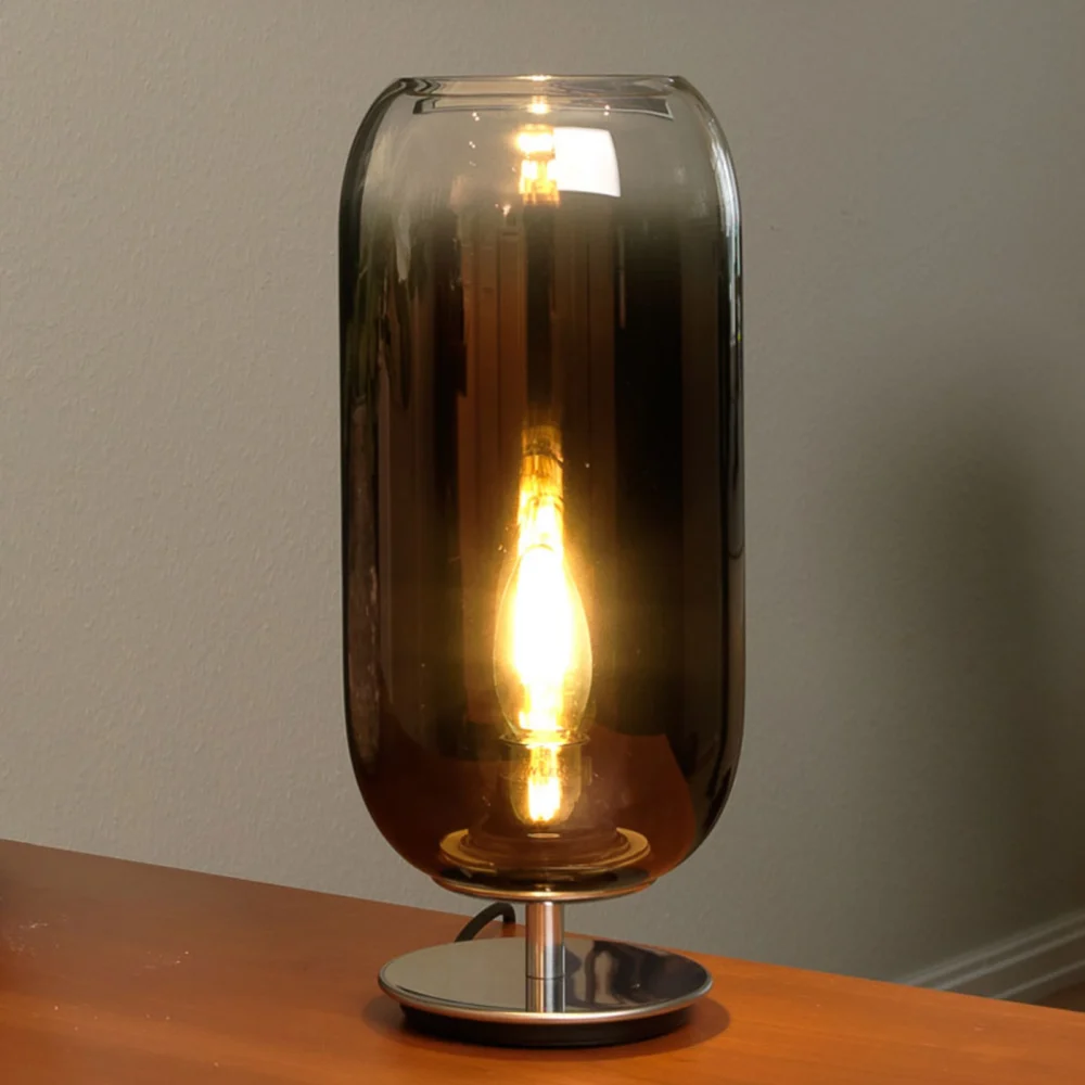 Artemide Gople Mini lampa stołowa brąz/srebrna