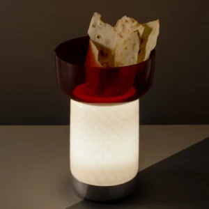 Artemide Bontà lampa stołowa LED, czerwona miska