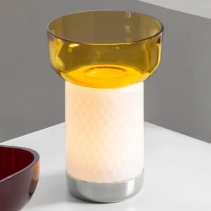Artemide Bontà lampa stołowa LED, żółta miska