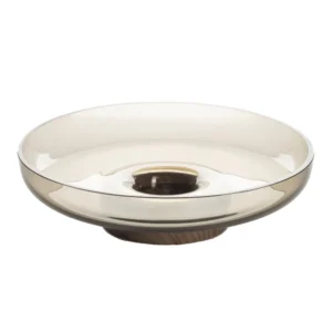 Miska Artemide Bontà, szara, Ø 26 cm, szkło, drewno