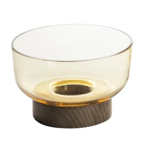 Miska Artemide Bontà, żółta, Ø 18 cm, szkło, drewno