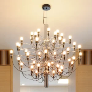 Żyrandol LED FLOS 2097/50, matowy, chromowany