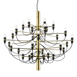 Żyrandol LED FLOS 2097/50, matowy, mosiężny