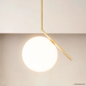 Designerska lampa wisząca FLOS IC S2, mosiądz
