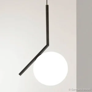 FLOS IC S1 designerski żyrandol, czarna Ø 20 cm