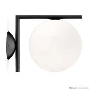 Kinkiet FLOS IC C/W1, czarny Ø 20 cm