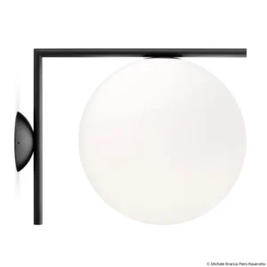 Kinkiet FLOS IC C/W2, czarny Ø 30 cm