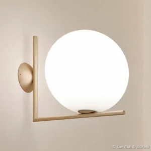 Kinkiet FLOS IC C/W2, mosiądz Ø 30 cm