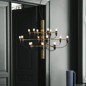 Żyrandol LED FLOS 2097/18, matowy, mosiężny
