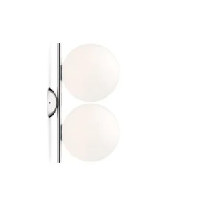 FLOS IC C/W1 Podwójny kinkiet chromowany Ø 20 cm