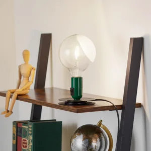 Lampa stołowa FLOS Lampadina LED zielona, podstawa czarna