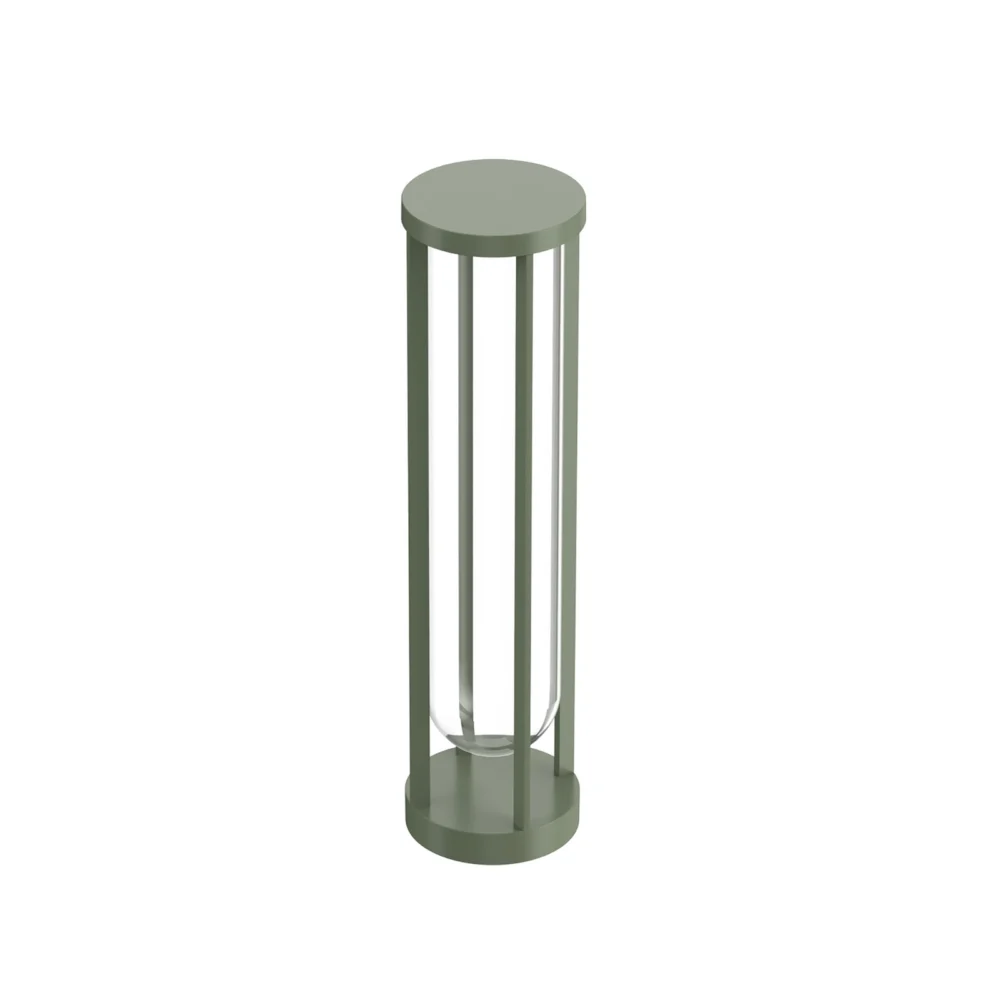 FLOS In Vitro Bollard 2, 2700 K, 60 cm, jasnozielony