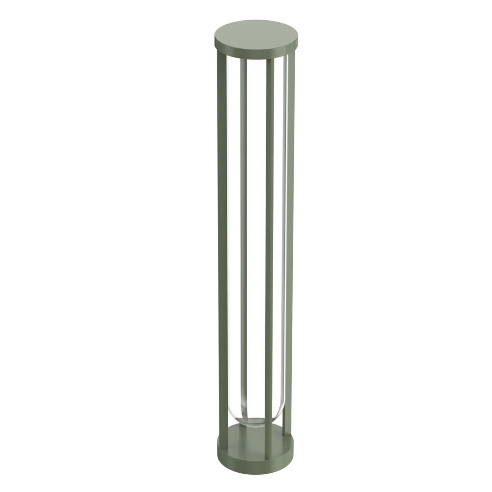 FLOS In Vitro Bollard 3, 2700 K, 90 cm, jasnozielony