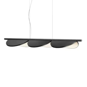 FLOS Almendra Linear żyrandol LED 3-pkt., antracyt