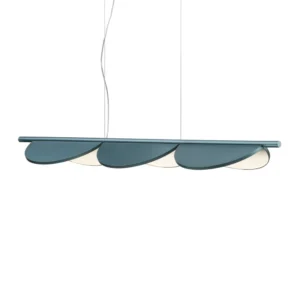FLOS Almendra Linear żyrandol LED 3-pkt. niebieski