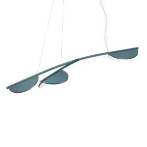 FLOS Almendra Organic lampa żyrandol 3-punktowa krótka niebieska