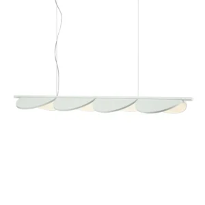 FLOS Almendra Linear żyrandol LED 4-pkt., biały