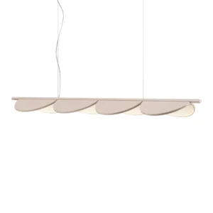 FLOS Almendra Linear żyrandol LED 4-pkt., różowy