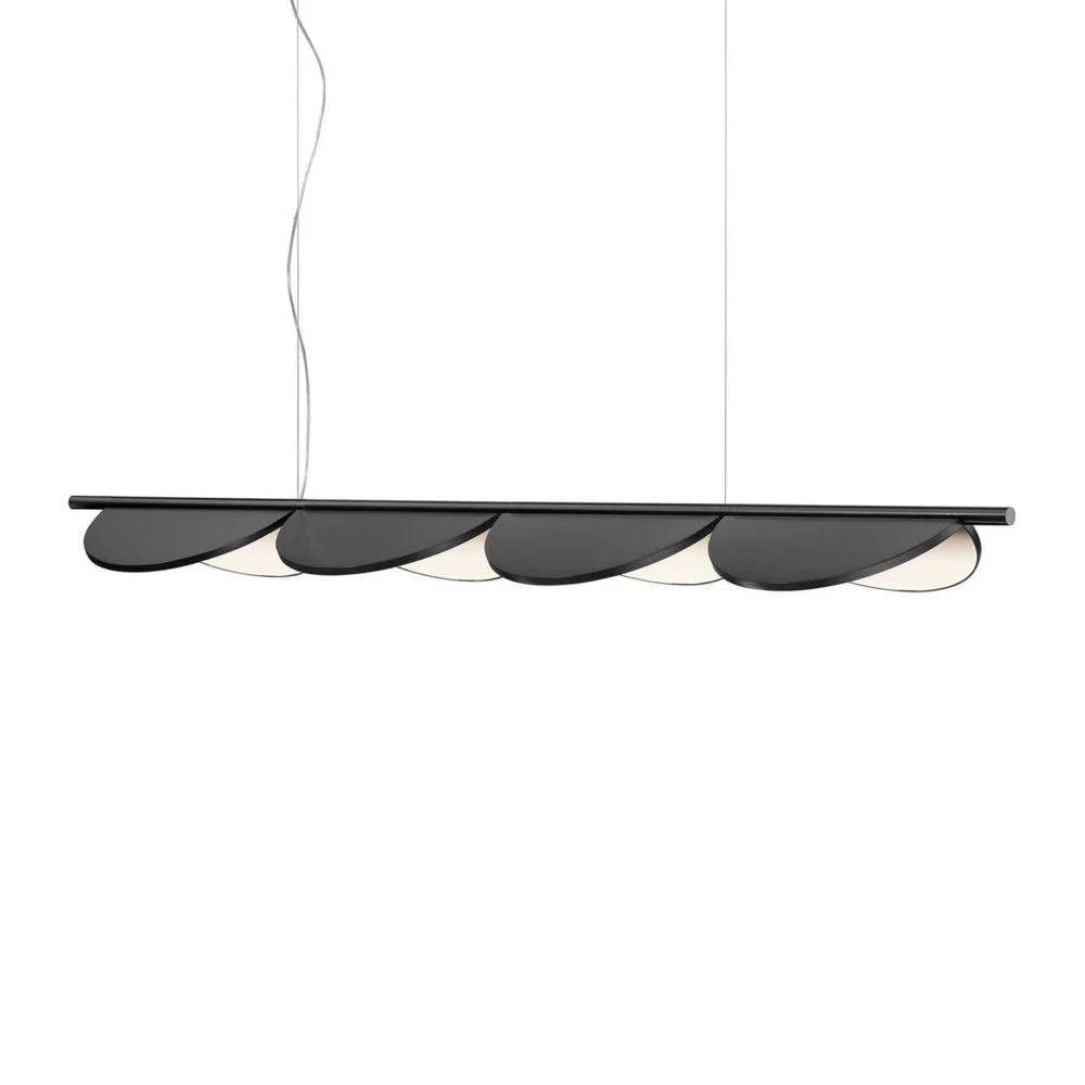 FLOS Almendra Linear żyrandol LED 4-pkt., antracyt