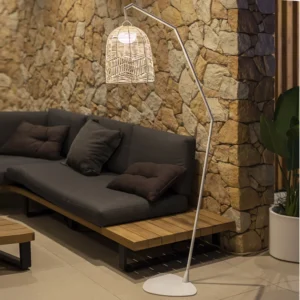 lampa stojąca LED Newgarden Santorini rattan akumulator