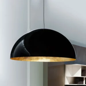 Oluce Sonora - półokrągła lampa wisząca czarno-złota