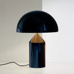 Oluce Atollo lampa stołowa ze ściemnianiem Ø50cm czarna