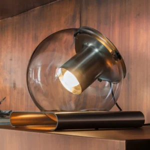 Oluce The Globe - szklana lampa stołowa