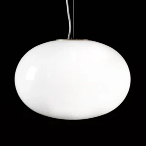 Oluce Alba - Lampa wisząca z opalowego szkła, 1-punktowa