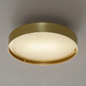 Oluce lampa sufitowa Berlin, Ø 40 cm, kolor mosiężny anodowany