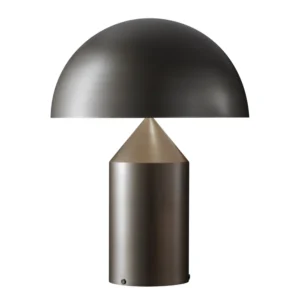 Oluce Atollo lampa stołowa ze ściemnianym czujnikiem Ø50cm brązowa
