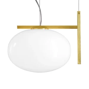 Lampa wisząca Oluce Alba 466 z metalowym dekorem, mosiądz