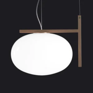 Lampa wisząca Oluce Alba 466 z metalowym dekorem, brązowa