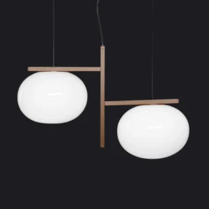 Lampa wisząca Oluce Alba 468, 2-punktowa, brązowa