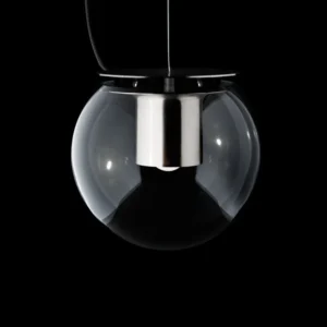 Lampa wisząca Oluce The Globe, Ø 20 cm, nikiel