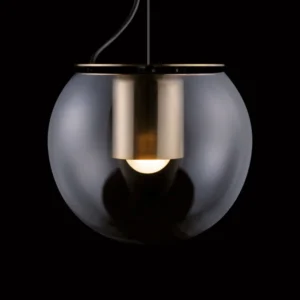 Lampa wisząca Oluce The Globe, Ø 20 cm, złoty/brązowy