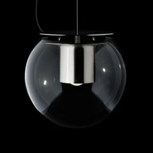Lampa wisząca Oluce The Globe, Ø 30 cm, nikiel