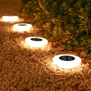 Oświetlenie solarne wbijane 4x krążek LED