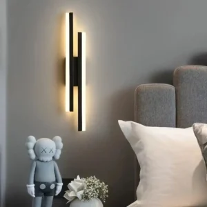 Kinkiet LED góra dół z dwiema listwami, 50 cm, czarny lub złoty
