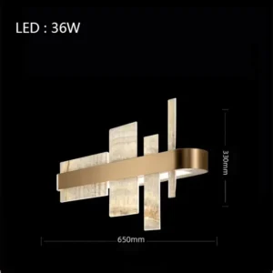 Kinkiet LED z marmurowymi płytkami - 65 cm – wymiary