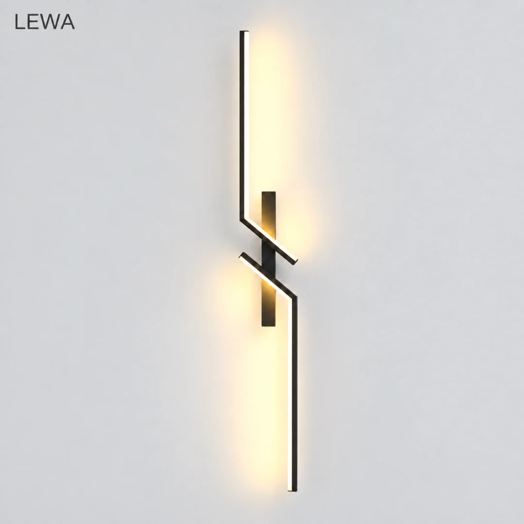 Kinkiet LED Geometryczna Błyskawica Lewa
