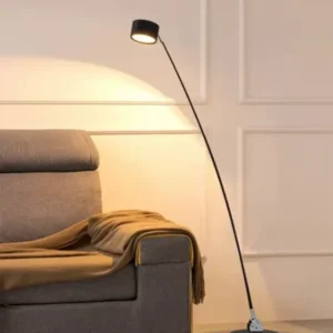 Lampa podłogowa LED z wygiętym masztem – zdjęcie 1