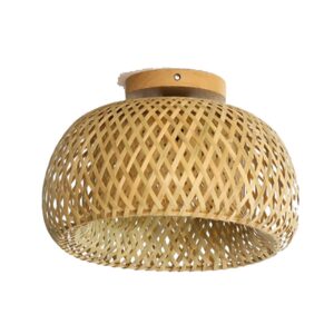 Lampa sufitowa bambusowa kopuła Ø30 cm na drewnianej rozecie