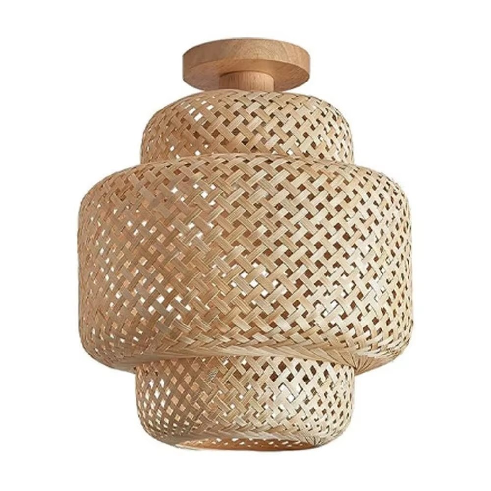 Lampa sufitowa bambusowa lampion, Ø30 cm, naturalna lub czarna, E27 1 lampa sufitowa bambusowa lampion w kolorze naturalnym