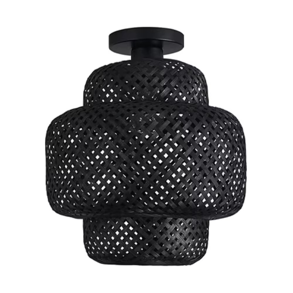 Lampa sufitowa bambusowa lampion, Ø30 cm, naturalna lub czarna, E27 5 Bambusowa lampa sufitowa w kolorze czarnym