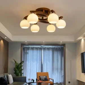 Lampa sufitowa z drewna orzechowego – zdjęcie 2